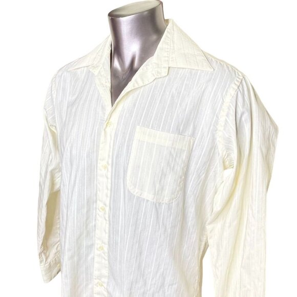 Vintage Mens Damante Single Needle Tailoring  u Dress Shirt Size 34 Neck 16.5 - Picture 3 of 7